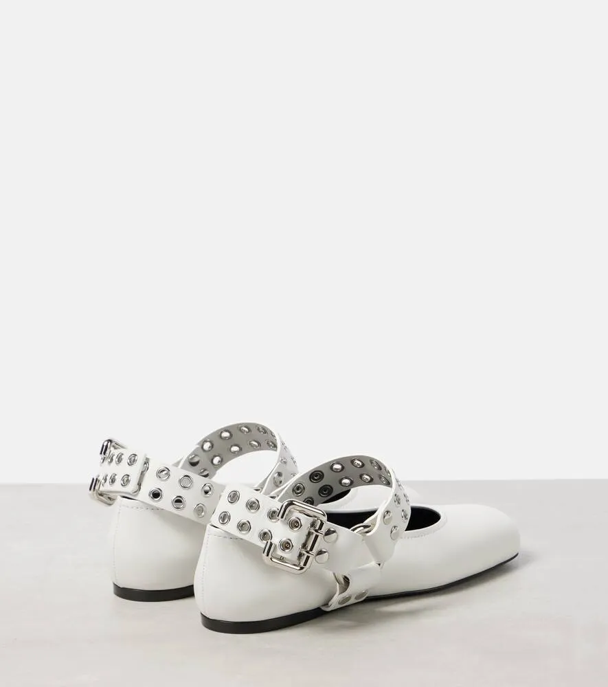 Alaia Embellished leather ballet flats