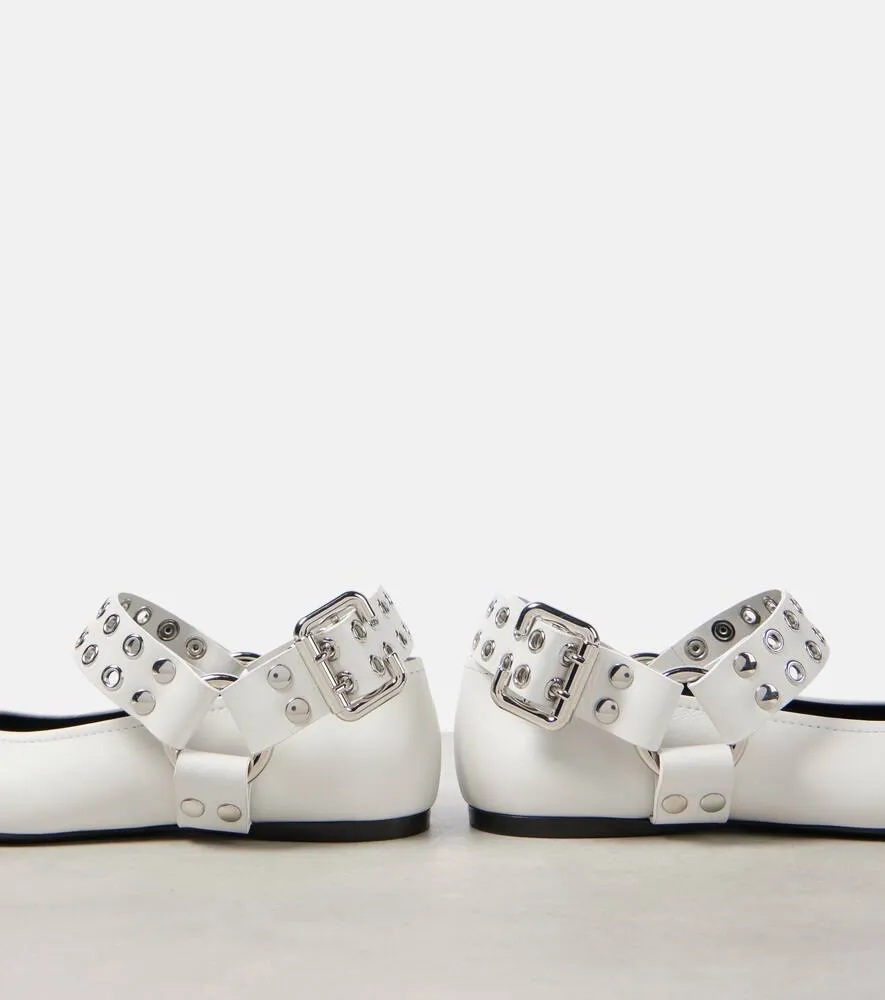 Alaia Embellished leather ballet flats