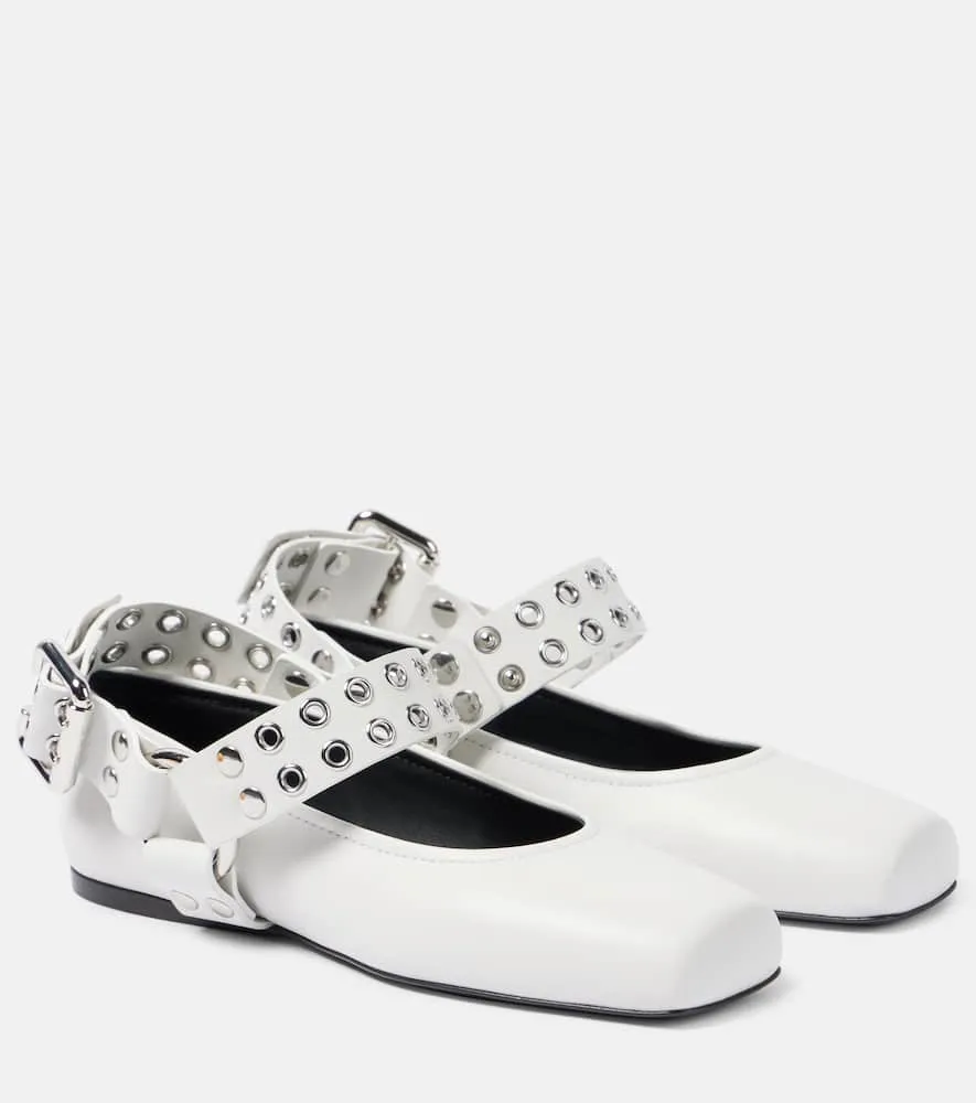 Alaia Embellished leather ballet flats