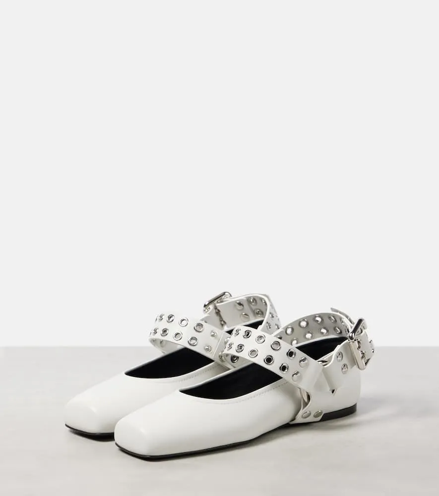 Alaia Embellished leather ballet flats