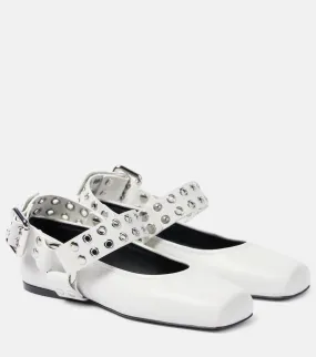 Alaia Embellished leather ballet flats