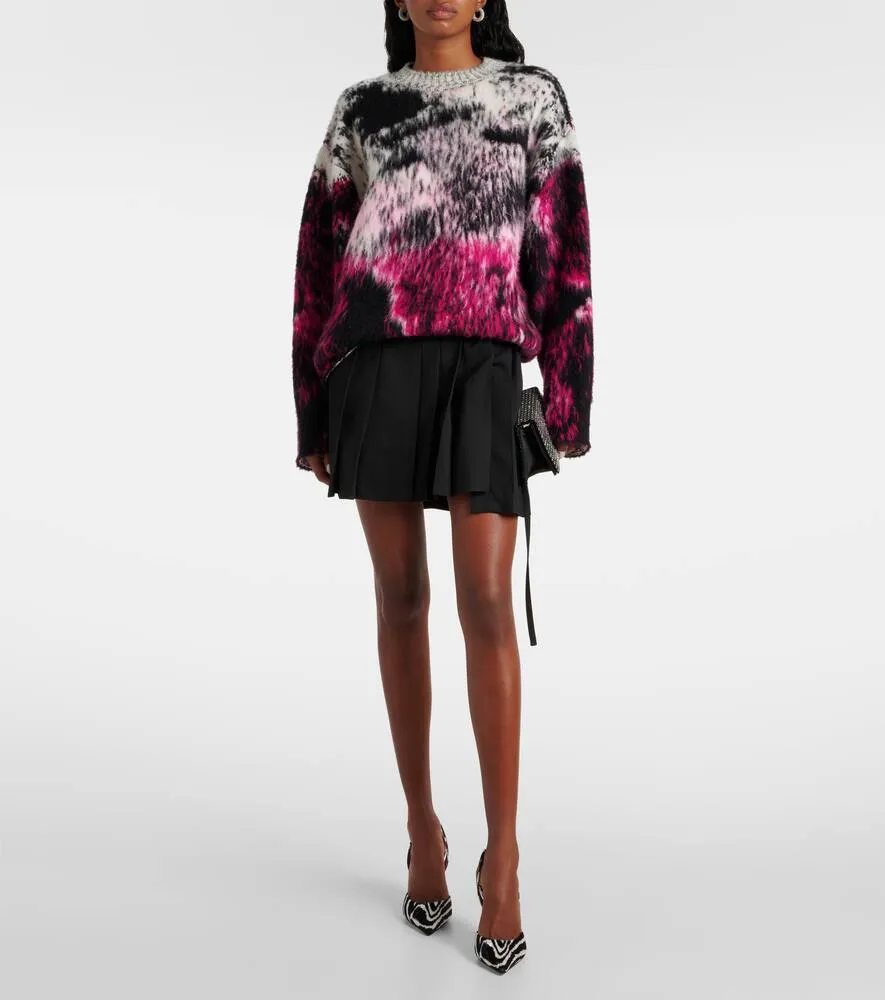 Amina Muaddi Holli zebra-print velvet slingback pumps