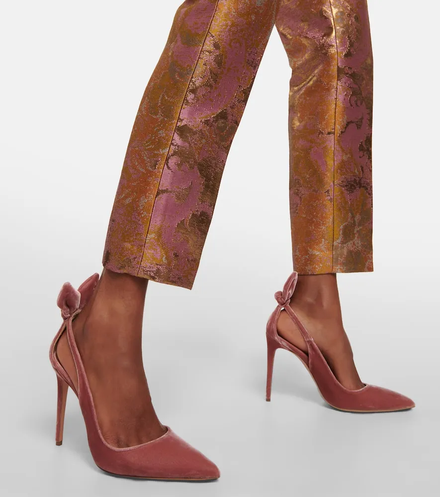 Aquazzura Bow Tie 105 velvet pumps
