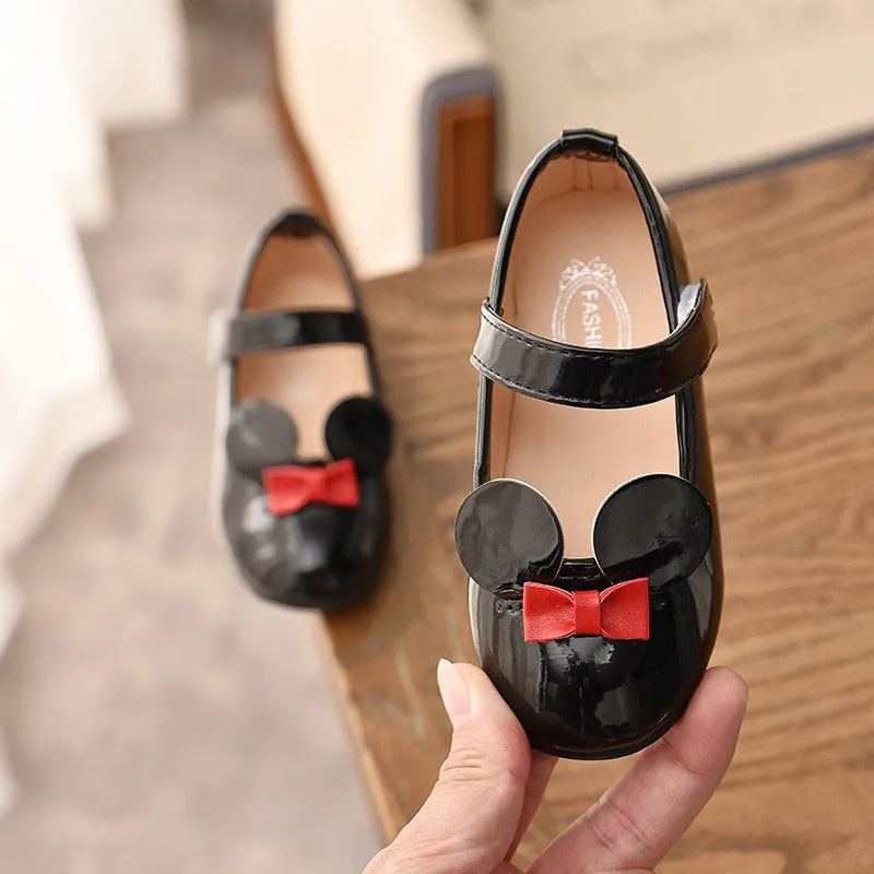 Baby Girl Soft Shoes PU Patent Leather Flats For Girls Kids Little Children Casual Flats Size 21-30 Brand Shoes Cute