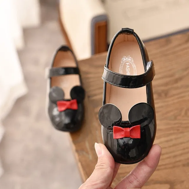 Baby Girl Soft Shoes PU Patent Leather Flats For Girls Kids Little Children Casual Flats Size 21-30 Brand Shoes Cute