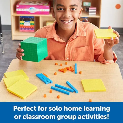 Base Ten Starter Kit - Colorful | 100-Piece Math Set by Learning Resources Brights US | Age 6 