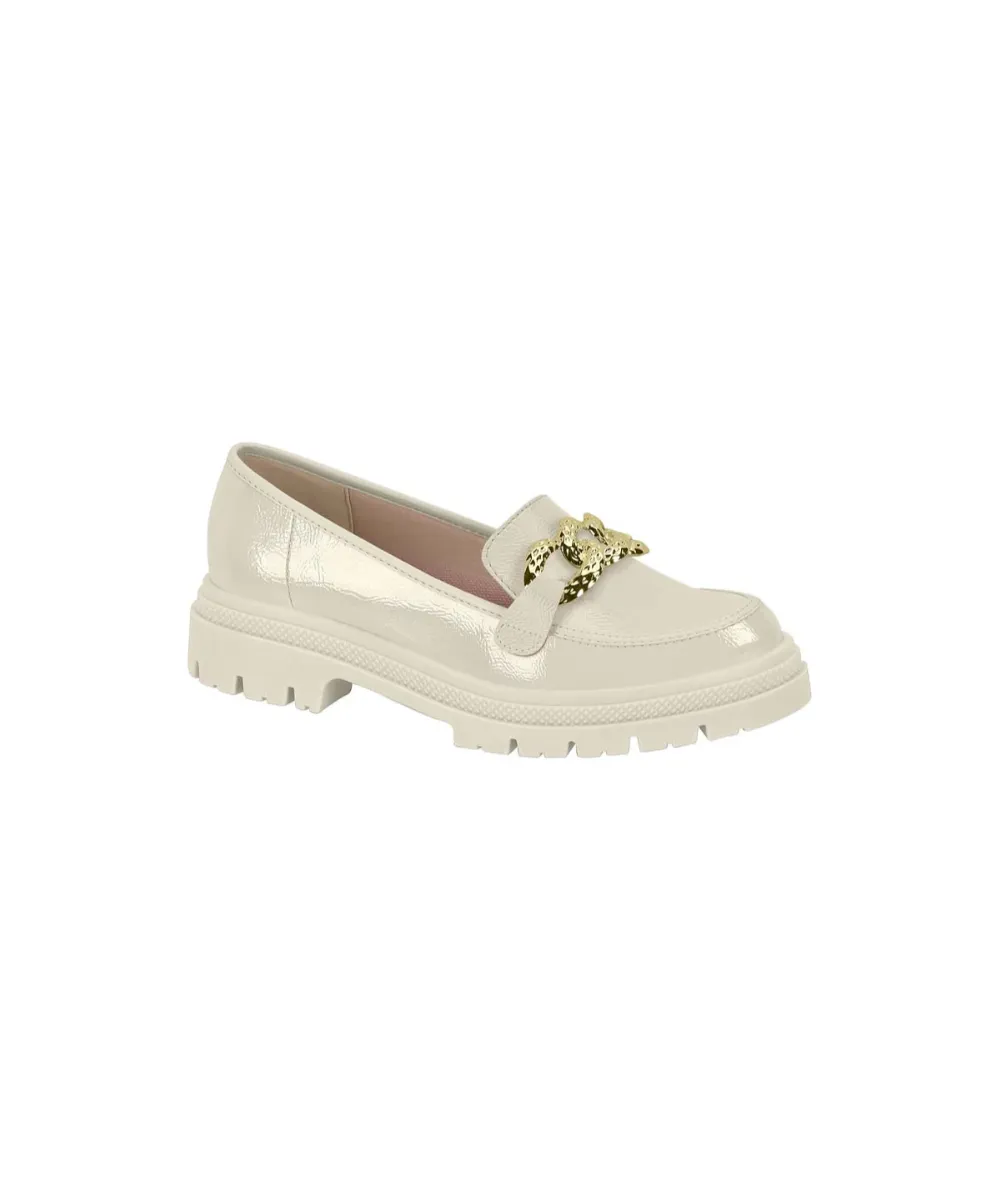 BEIRA RIO PATENT LEATHER LOAFERS WITH GOLD DETAILS