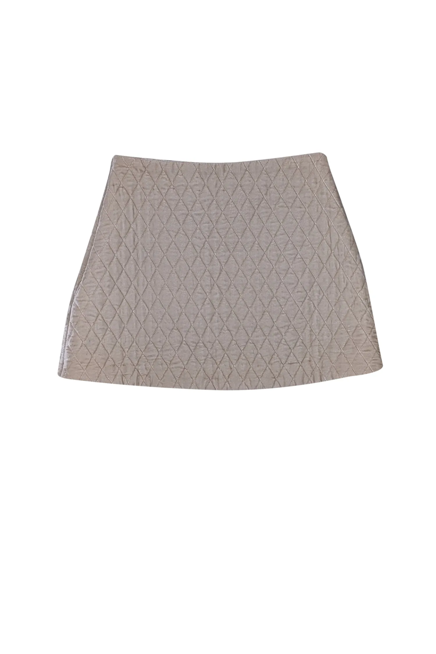 Cara Cara - Cream Quilted Velvet Mini Skirt Sz S