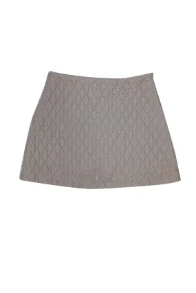 Cara Cara - Cream Quilted Velvet Mini Skirt Sz S