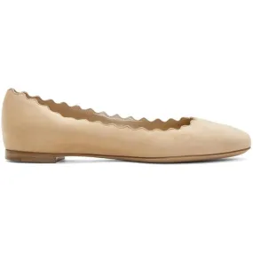 ChloÃ© Beige Suede Lauren Flats
