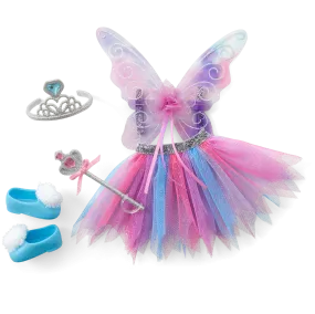 Colorful Butterfly Skirt & Wings Accessory Set for WellieWishers™ Dolls