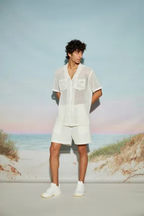 Cotton Mesh Resort Shirt and Shorts Set