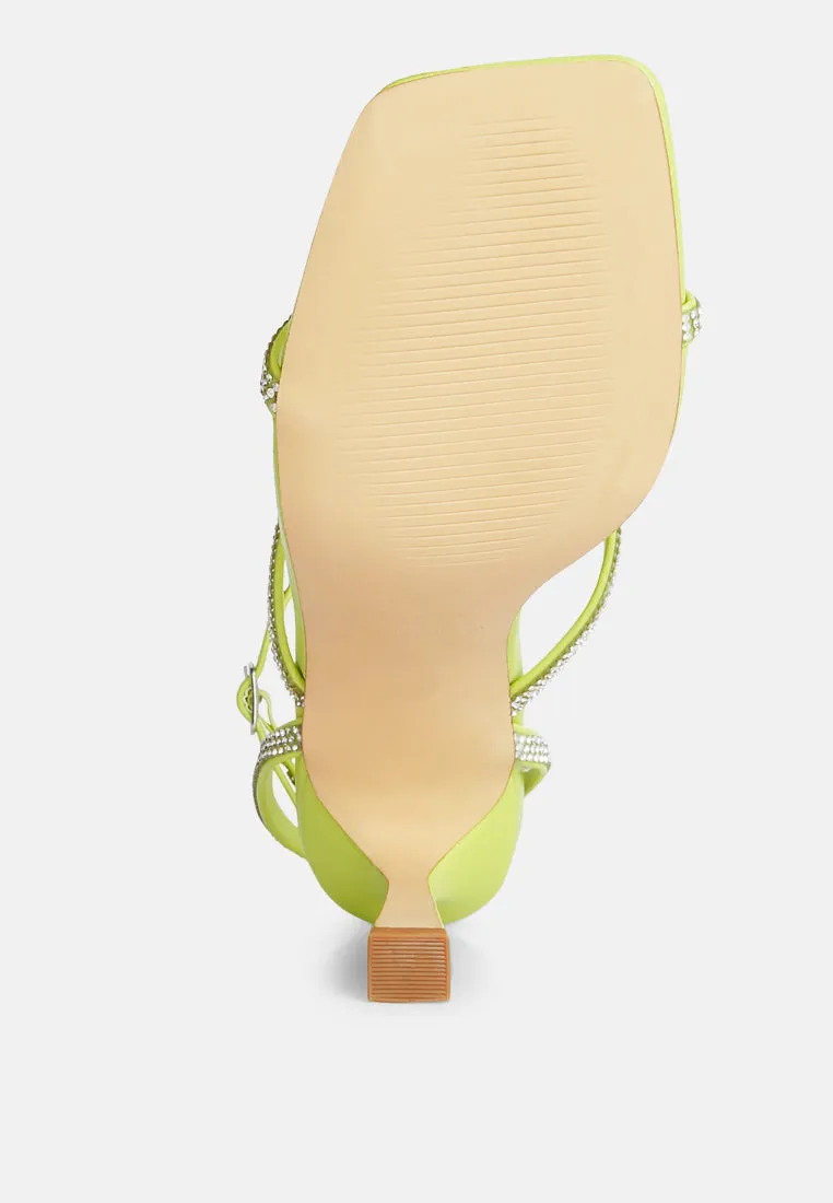 Crush It Diamante Mid Heel Sandal