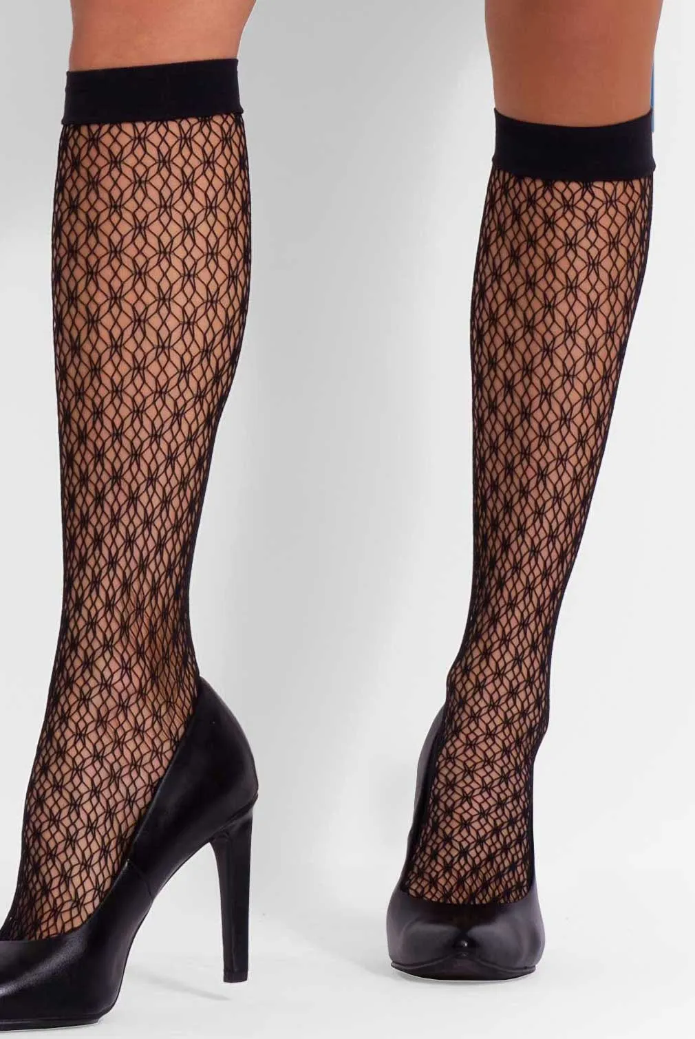 Donna BC Rita Floral Net Knee High Socks