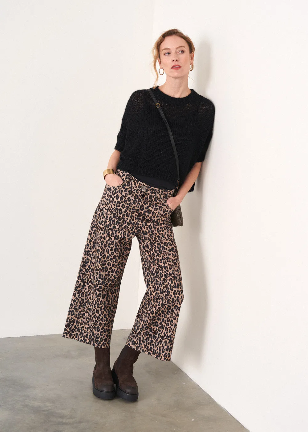 DUCHESS LEOPARD WIDE LEG TROUSER