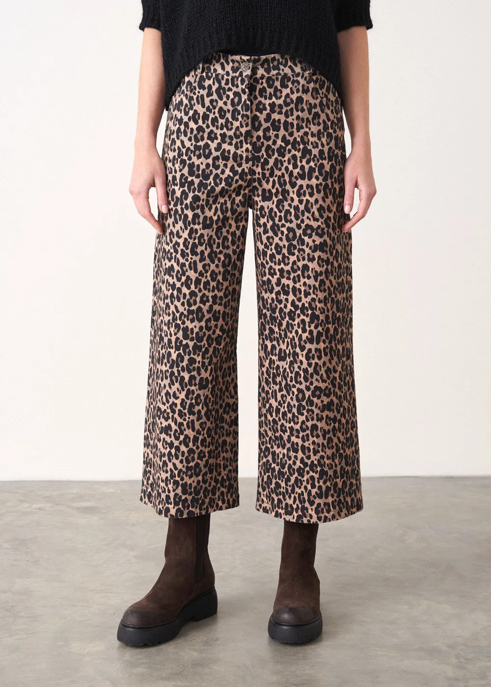 DUCHESS LEOPARD WIDE LEG TROUSER