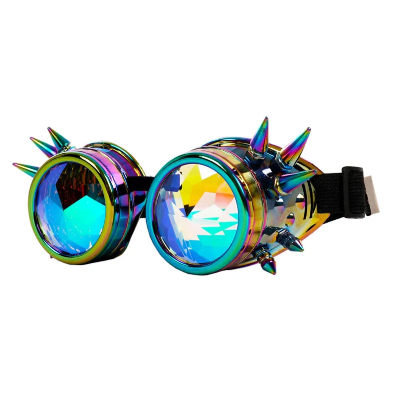 Electroplate Steampunk Kaleidoscope Round Goggles