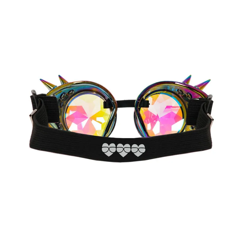 Electroplate Steampunk Kaleidoscope Round Goggles