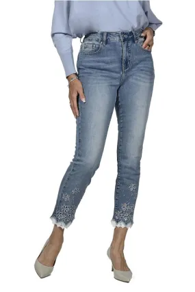 Embroidered Cuff Jeans