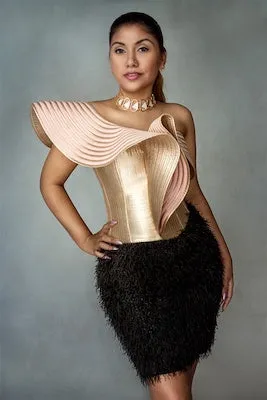 Gold Striped Corset