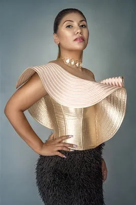 Gold Striped Corset