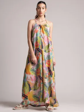 Janasya Tropical Maxi Dress