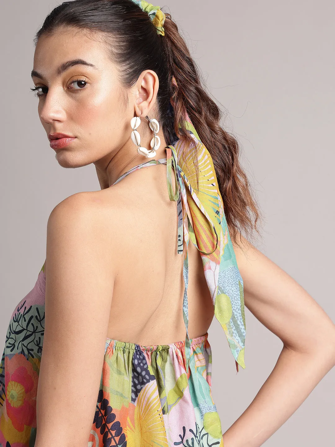 Janasya Tropical Maxi Dress