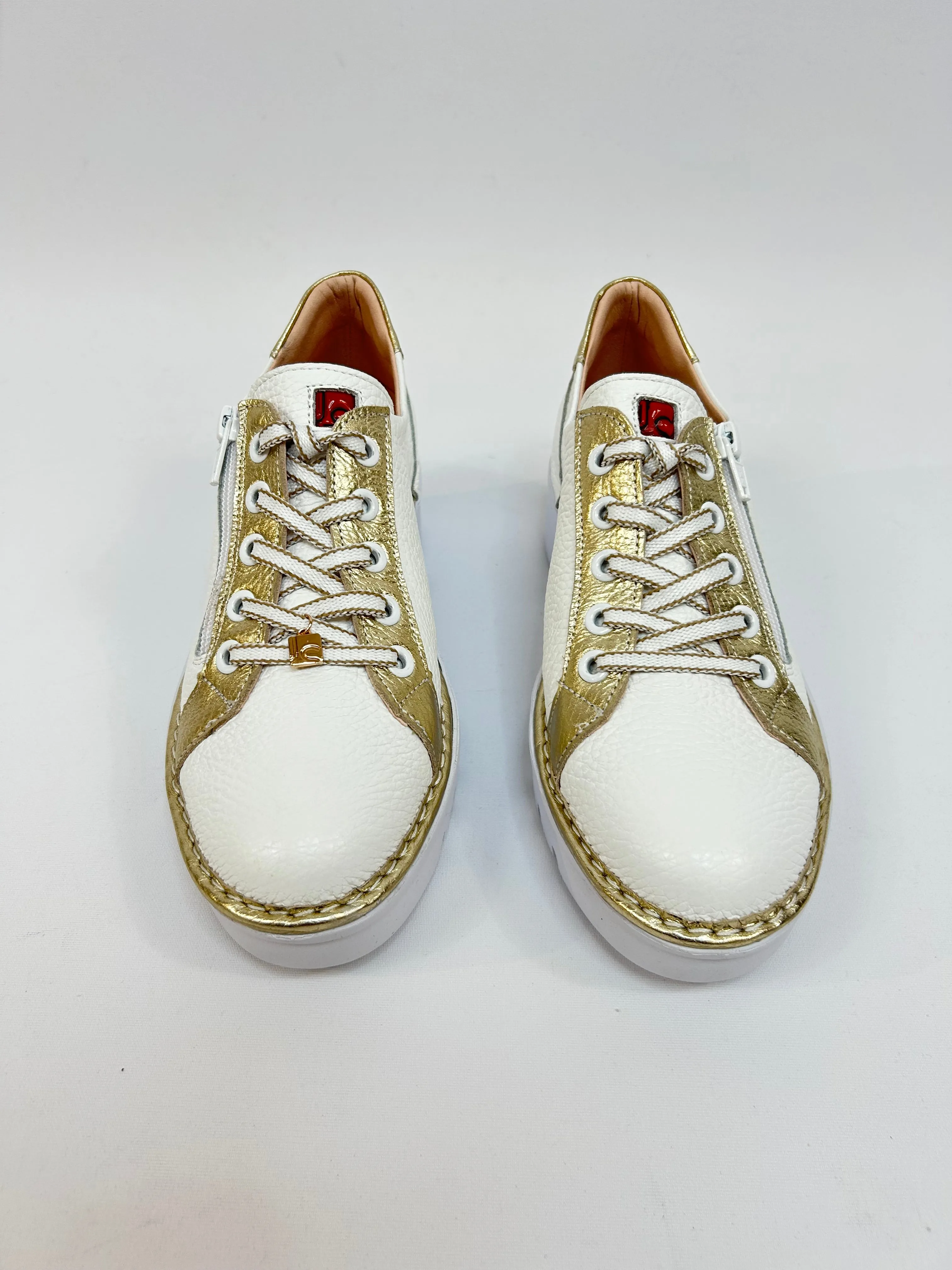 JOSE SAENZ White & Gold Trainers