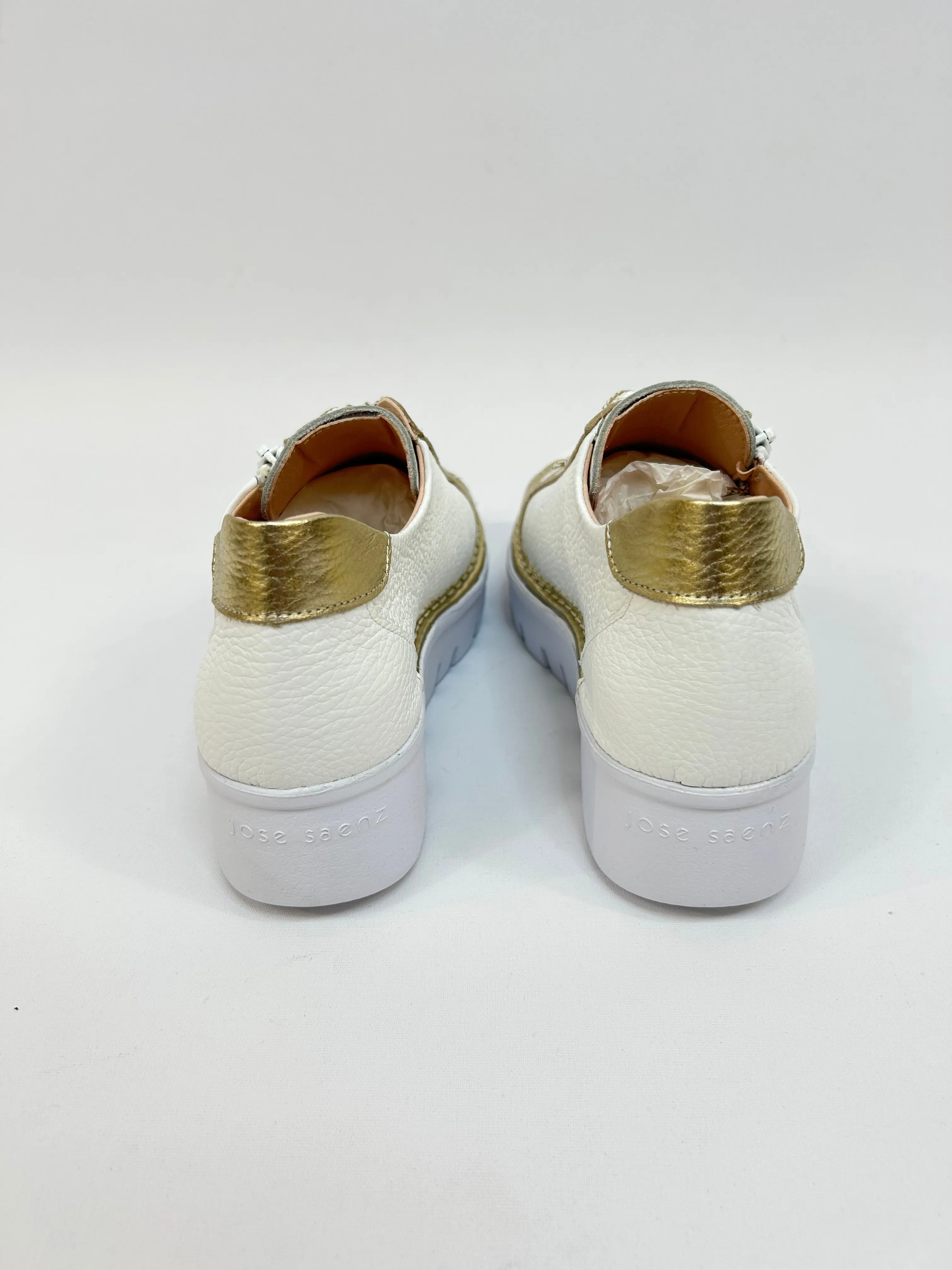 JOSE SAENZ White & Gold Trainers