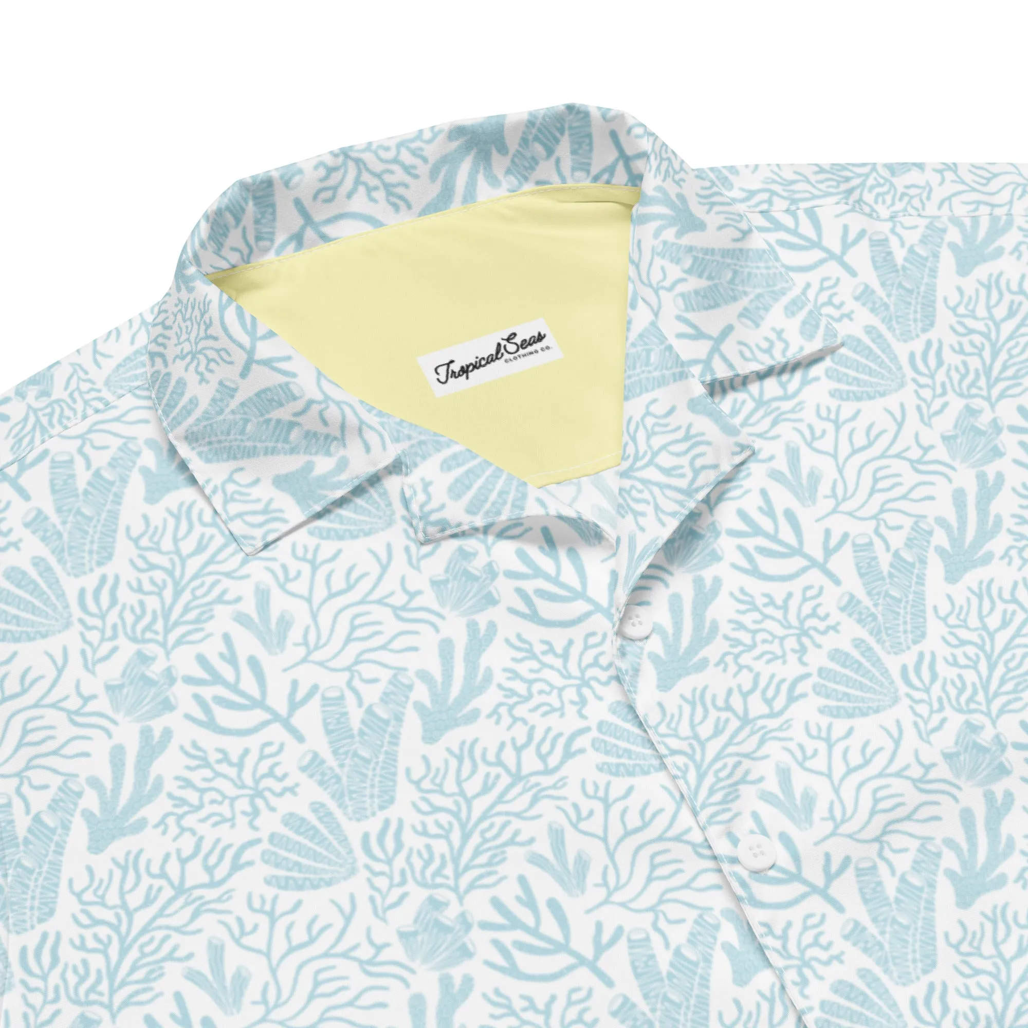 Mens Coral Reef Resort Button Down Shirt | Sustainable Hawaiian Beachwear