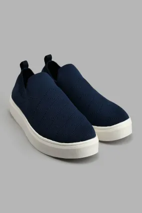Navy Slip On Skater Shoe