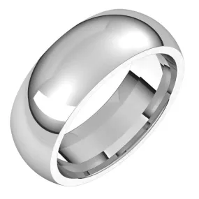 Palladium Domed Comfort Fit Wedding Band, 7 mm Wide