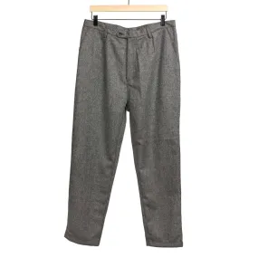 Seabiscuit wide trousers in grey herringbone wool