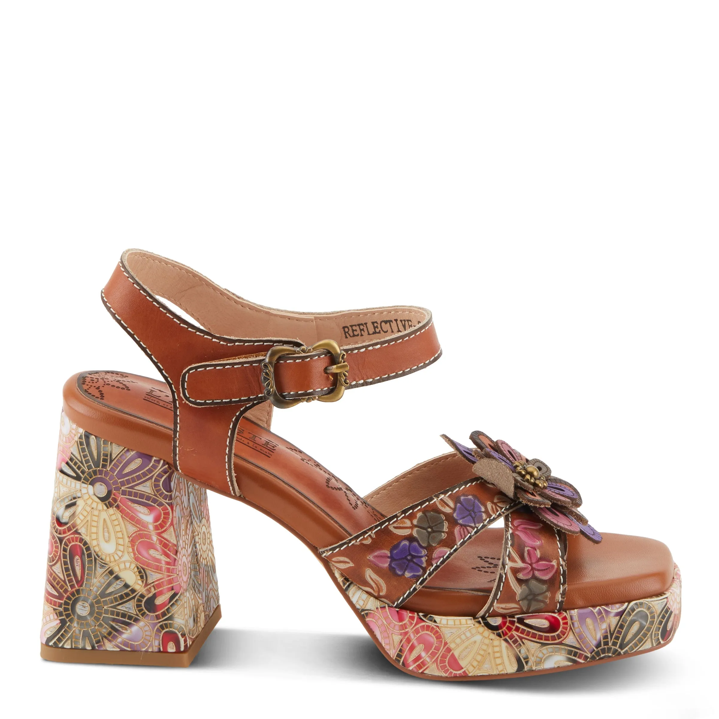 Spring Step Shoes L'Artiste Reflective Women's Platform Heeled Sandals