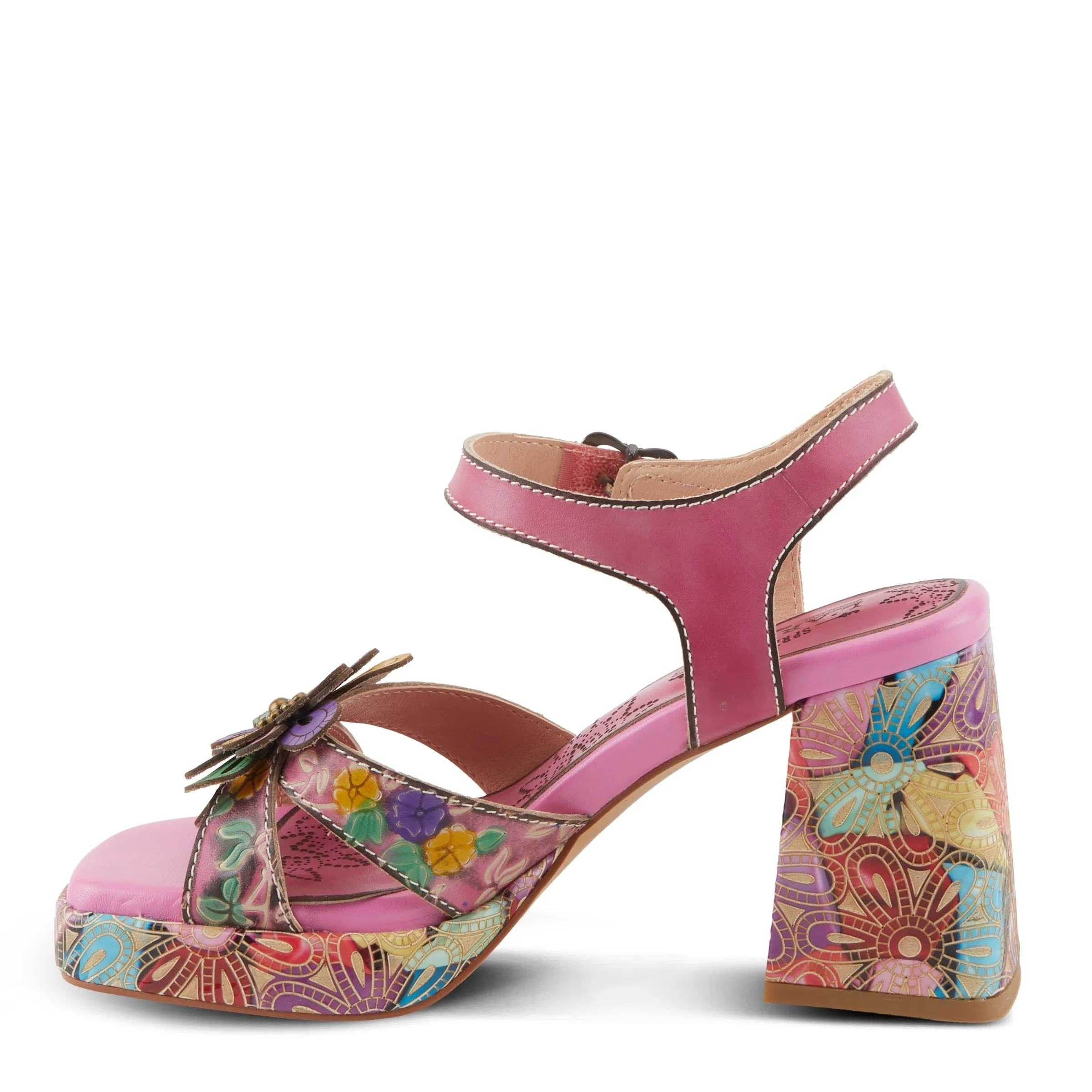 Spring Step Shoes L'Artiste Reflective Women's Platform Heeled Sandals