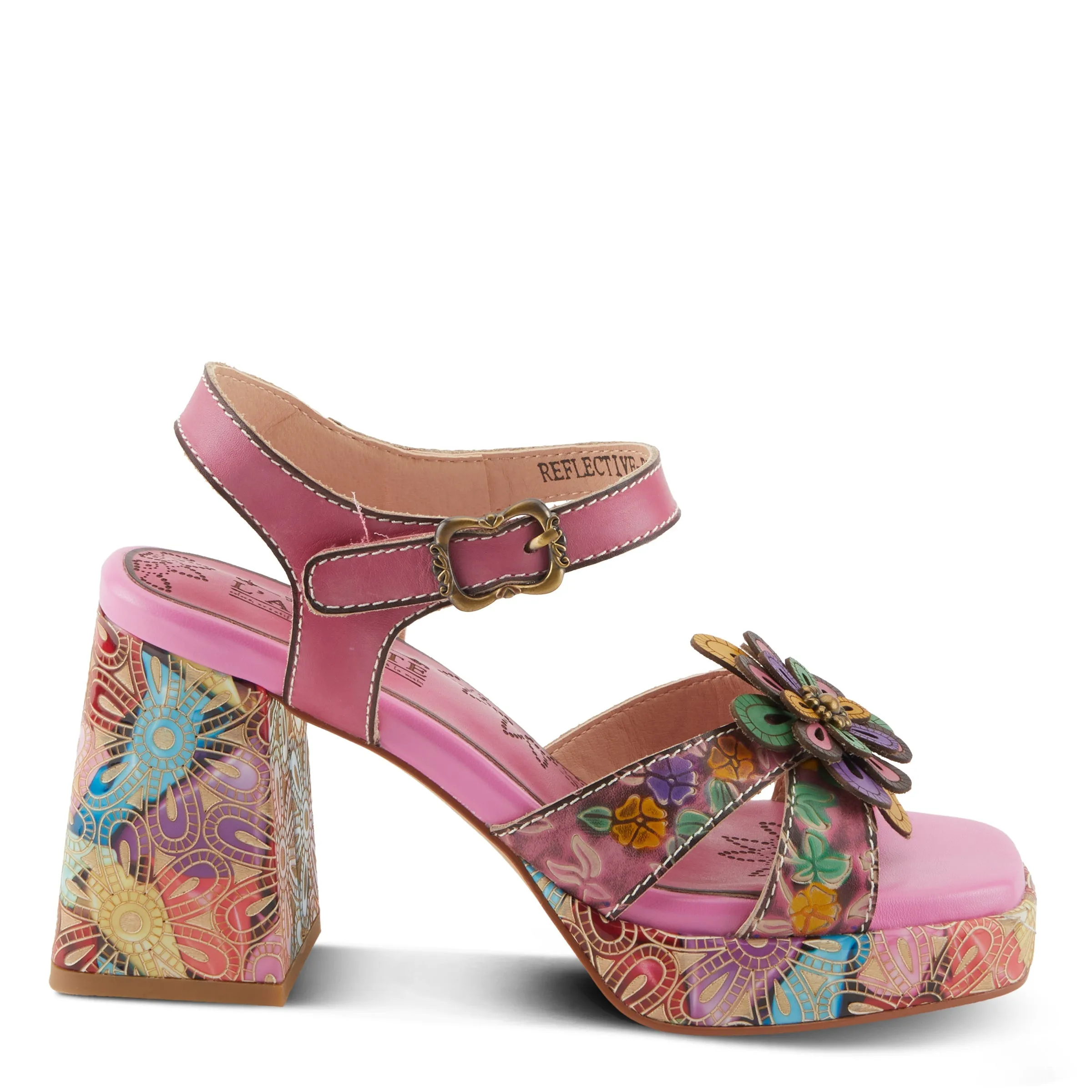 Spring Step Shoes L'Artiste Reflective Women's Platform Heeled Sandals