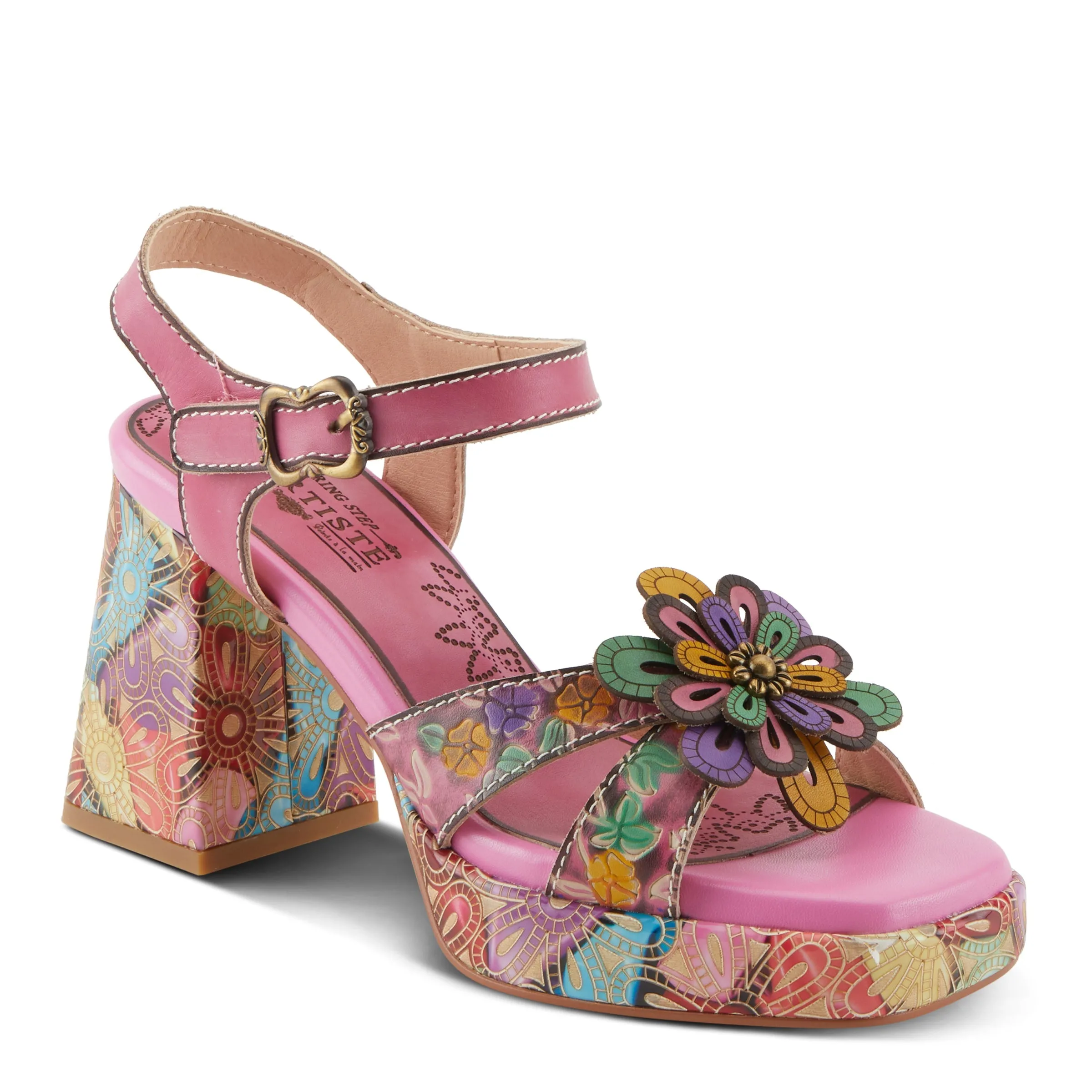 Spring Step Shoes L'Artiste Reflective Women's Platform Heeled Sandals