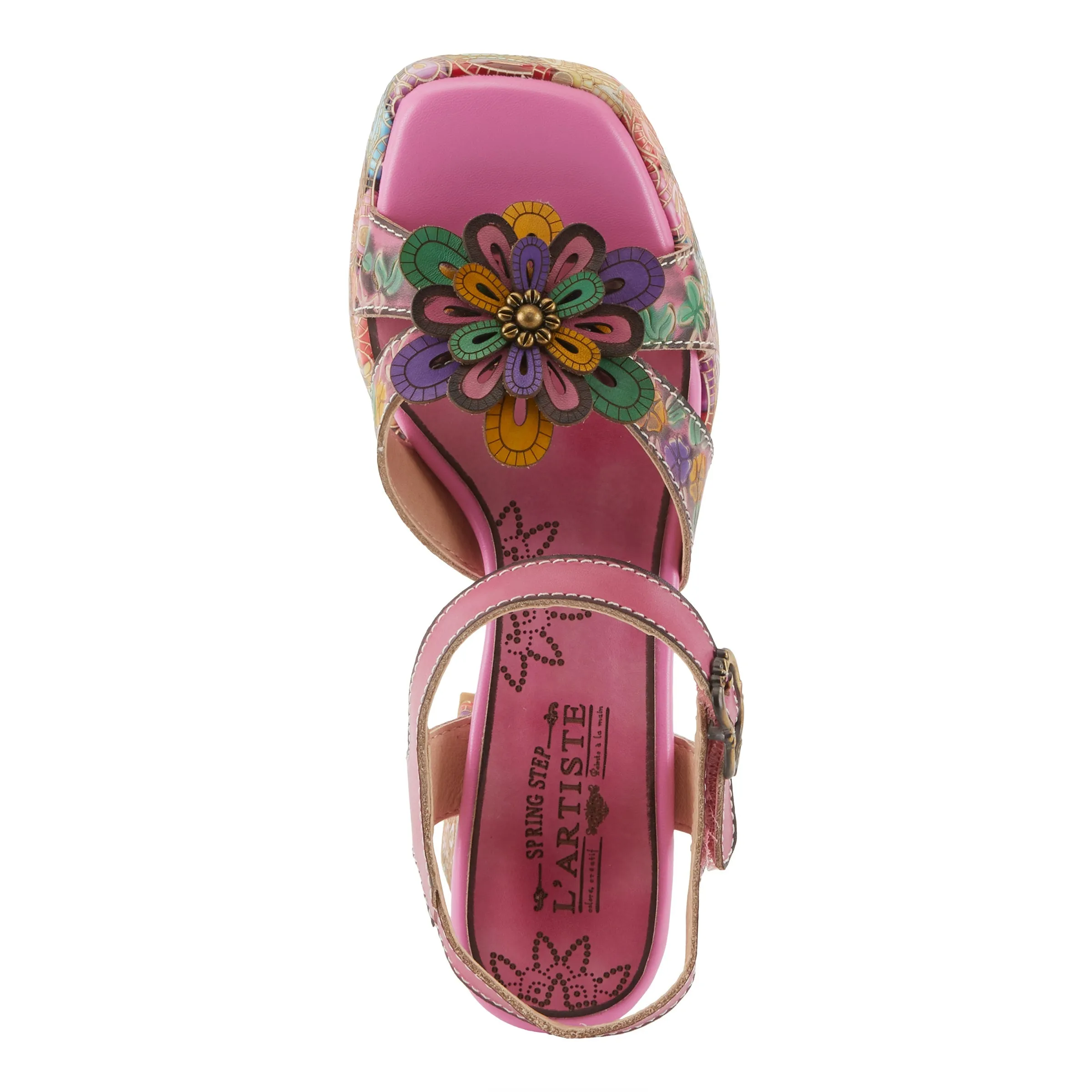 Spring Step Shoes L'Artiste Reflective Women's Platform Heeled Sandals