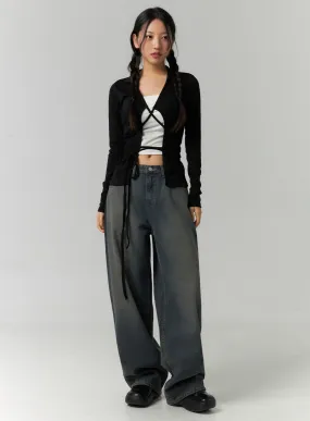 Wide Fit Washed Jeans CN324
